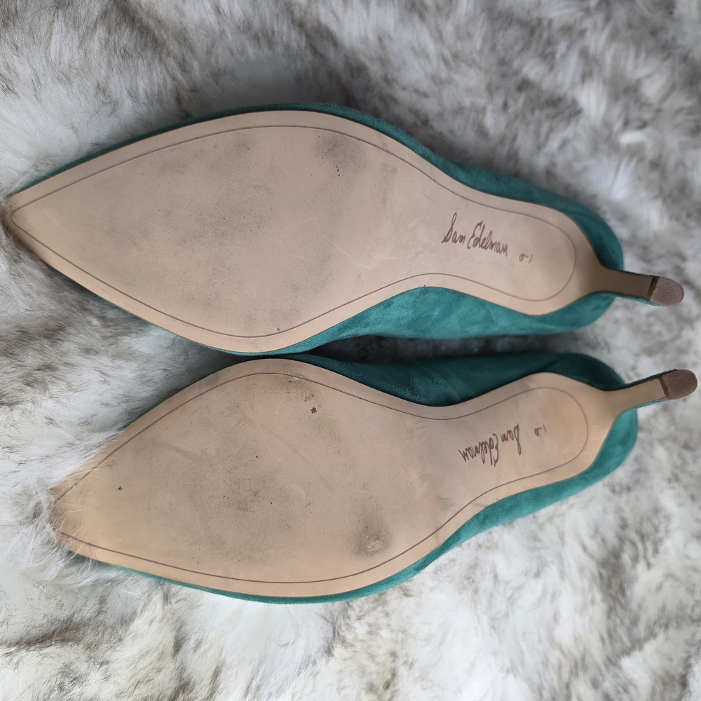 Sam Edelman Women's Kerry Green Suede Pumps "Hazel" - Picture 3 of 8